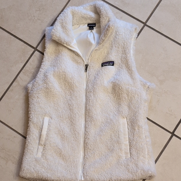 Patagonia Los Gatos Fleece Vest White Sherpa Full Zip Size M - Picture 2 of 14